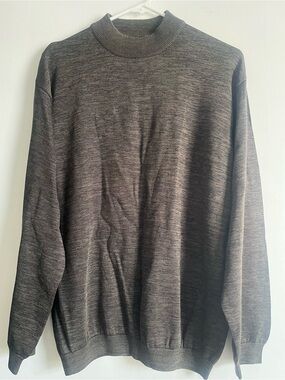 Roberto villini Men's Dark Green Olive Heather Turtleneck Sweater